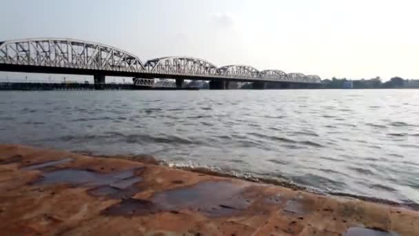 Vivekananda Setu Ook Wel Willingdon Bridge Bally Bridge Genoemd Een — Stockvideo