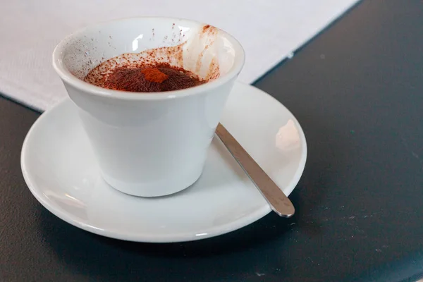 Closeup Shot Cup Cappuccino Table — Stock Photo, Image
