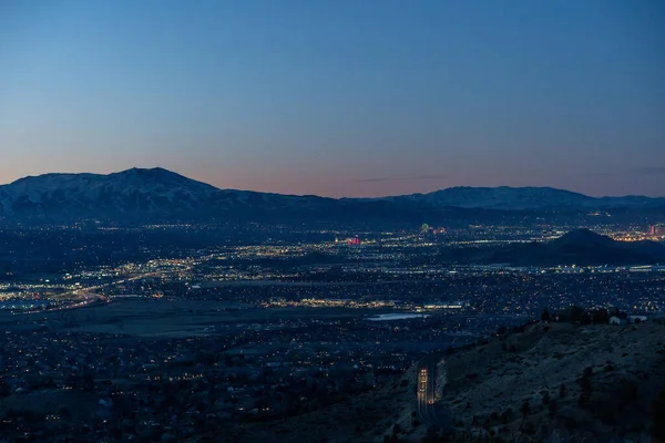 Hermoso Amanecer Sobre Iluminada Ciudad Fénix Arizona — Foto de Stock