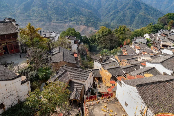 Aerial Shot Chinese Village Stock Image