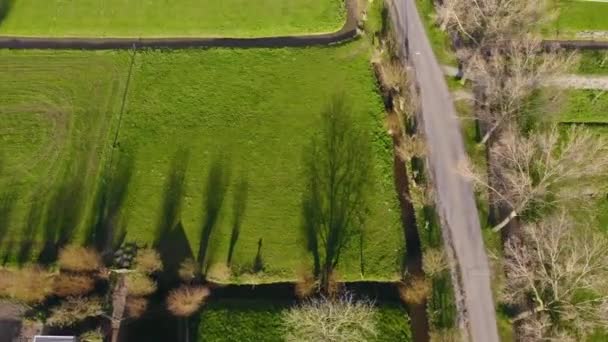 Plano aéreo de una hermosa granja en los Países Bajos — Vídeos de Stock