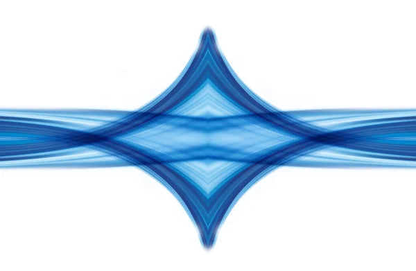 Абстрактна Світла Яскрава Симетрія Хвилястими Блакитними Кривими Білому Тлі — стокове фото