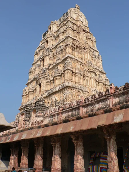 Eine Vertikale Aufnahme Des Sri Virupaksha Tempels Hampi Indien — Stockfoto