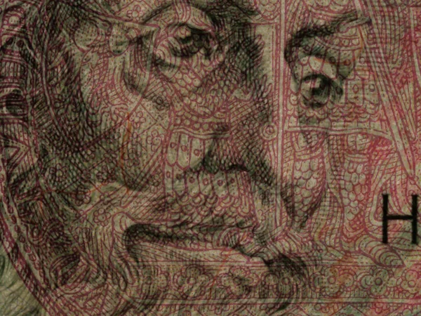 Згадка Чеської Банкноти Сто Крон Королем Корелом Богемським — стокове фото