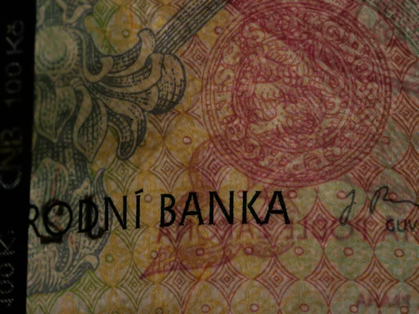 Closeup Shot Czech Banknote Hundred Koruna — Stock Photo, Image