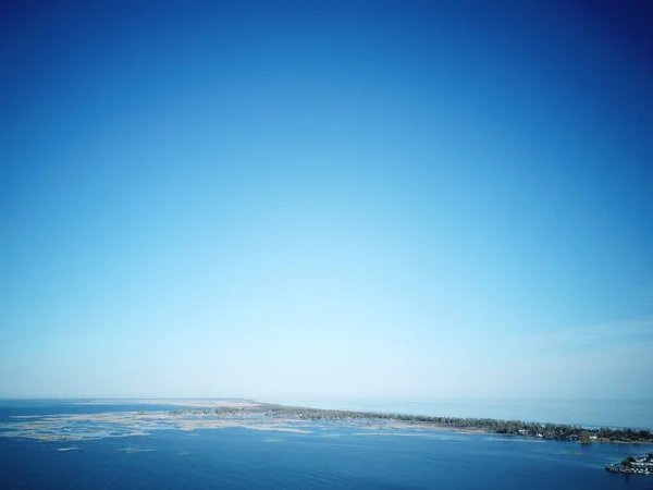 Прекрасний Вид Горизонт Неба Блакитного Океану Сонячний Літній День — стокове фото