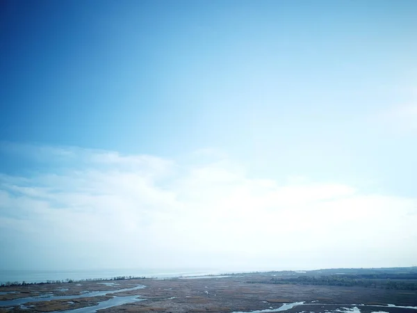 Krásný Výhled Obzor Oblohy Modrý Oceán Slunečného Letního Dne — Stock fotografie