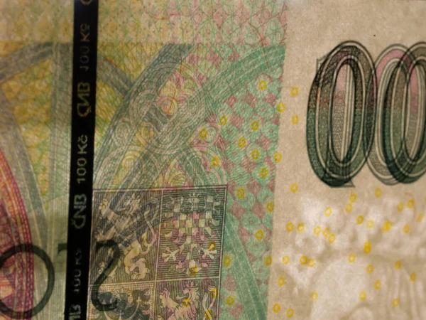 Nahaufnahme Einer Tschechischen Hundert Kronen Banknote — Stockfoto