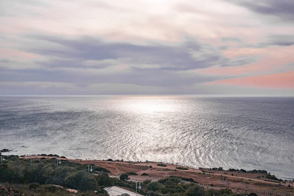 Mai 2021 Ein Atemberaubender Sonnenuntergang Mit Blick Auf Die Küste — Stockfoto