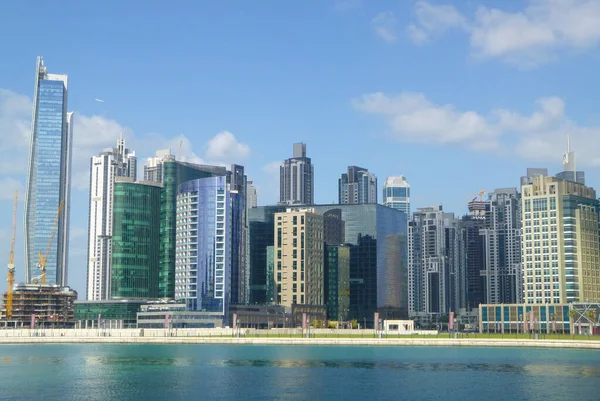 Skyline View Buildings Business Bay Dubai Seen Water Canal — Φωτογραφία Αρχείου