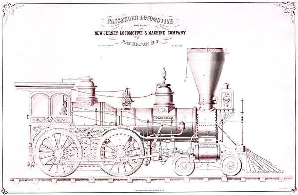 Locomotora Pasajeros Construida Por New Jersey Locomotive Machine Company Talisman — Foto de Stock