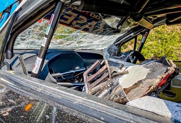 Zagreb Croatia Apr 2021 Car Interior Crashed Rally Car — Stock Photo, Image