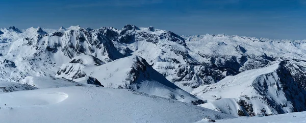 Vista Panorámica Desde Schneibstein Durante Excursión Esquí Kleine Reibn Hacia — Foto de Stock