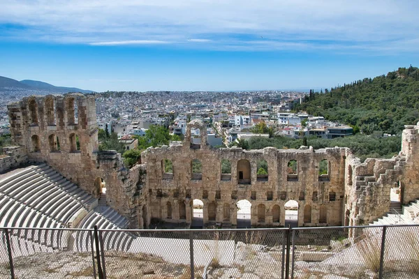 Atenas Grécia Maio 2021 Acrópole Atenas Odeon Herodes Atticus Vulgarmente — Fotografia de Stock