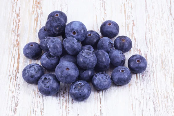 Blueberries White Wooden Background — Stock Photo, Image