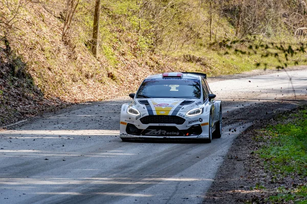 Zagreb Croatia May 2021 Ford Fiesta Racing Tarmac Rally Stage — Stock Photo, Image