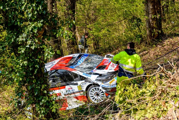 Zagreb Croatia Április 2021 Lezuhant Toyota Gazoo Racing Yaris Wrc — Stock Fotó