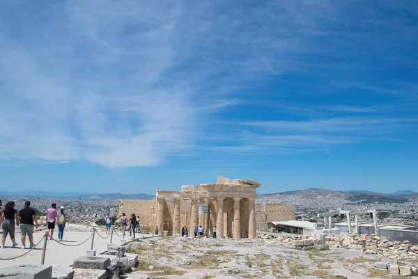 Athens Greece May 2021 Temple Erechteion Caryatids Statues Acropolis Athens — Stock Photo, Image