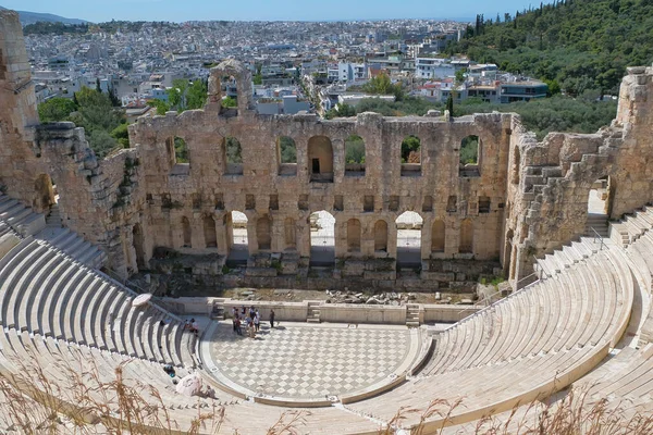 Atenas Grécia Maio 2021 Acrópole Atenas Odeon Herodes Atticus Vulgarmente — Fotografia de Stock