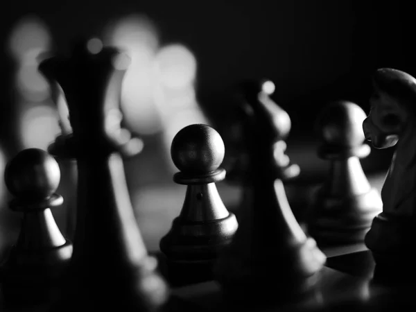 Selective Focus Shot Pawn Chess Piece Board Bokeh Background — Photo