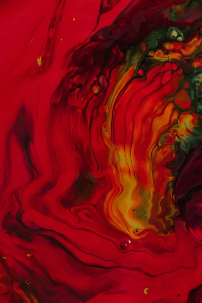 Abstract Mixed Dark Red Green Yellow Oil Paint Used Background — Stockfoto