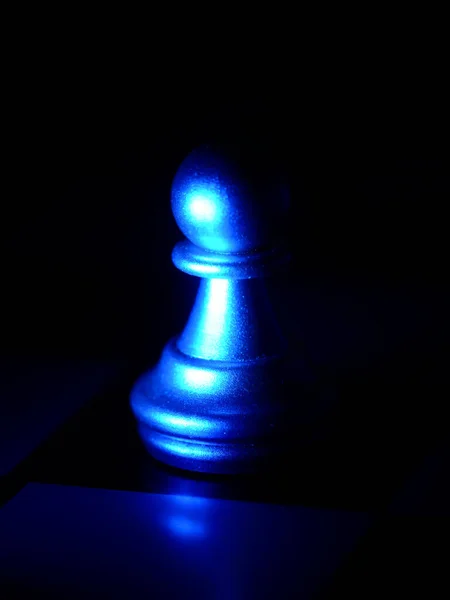 Vertical Shot Chess Pieces Bright Blue Colors —  Fotos de Stock