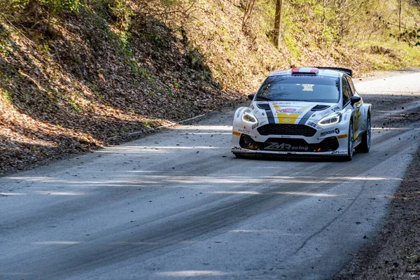 Zagreb Croatia May 2021 Ford Fiesta Racing Tarmac Rally Stage — Stock Photo, Image