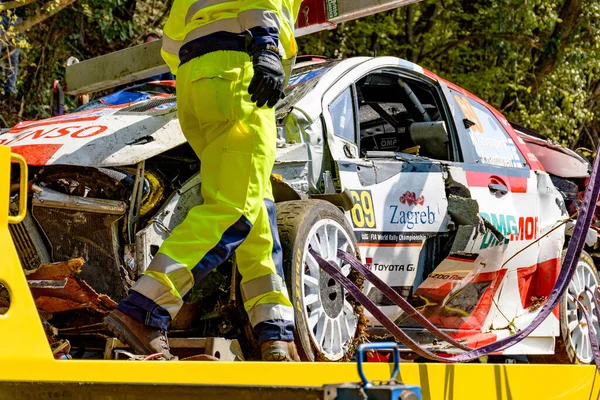 Zagreb Croatia Apr 2021 Crashed Toyota Gazoo Racing Yaris Wrc — Stockfoto