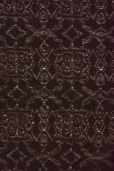 Detailní Záběr Kusu Vlněné Tkaniny Různými Vzory — Stock fotografie