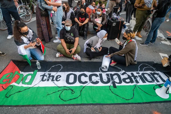 New York Verenigde Staten Mei 2021 Pro Palestina Protesteerders Tegen — Stockfoto