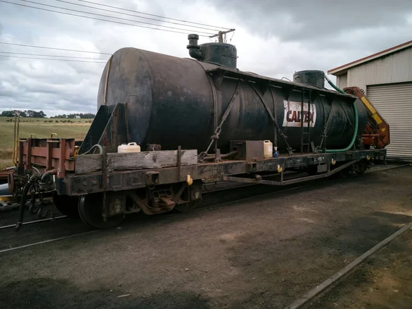 Auckl New Zealand Jan 2021 Utsikt Över Vintage Caltex Järnvägstank — Stockfoto