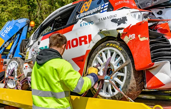 Zagreb Croatia Apr 2021 Crashed Toyota Gazoo Racing Yaris Wrc — Stockfoto