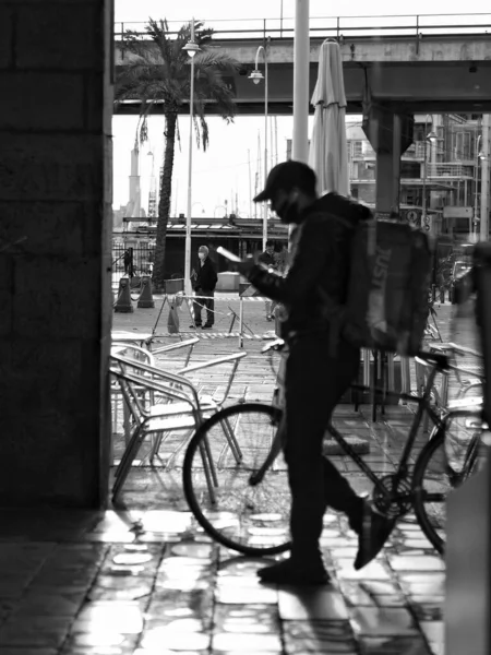 Genoa Italia Marzo 2021 Pausa Para Café Estaba Esperando Paso —  Fotos de Stock