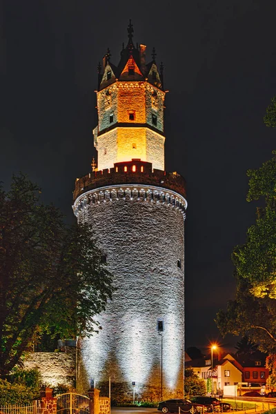 View Tower Andernach Night Beautiful Lighting — Stock Photo, Image