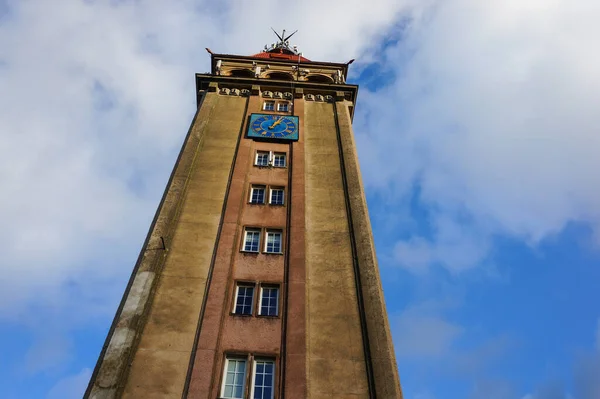 Wladyslawowo Poland Jan 2016 High Town Hall Tower Clock City — Stock Photo, Image