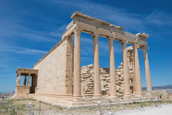 Каріатидські Статуї Ерехтейону Парфеноні Акрополі Афіни Греція — стокове фото
