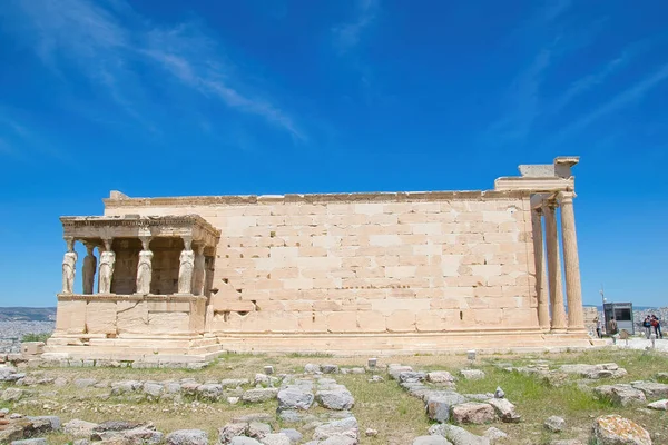 Caryatid Standbeelden Van Erechtheion Het Parthenon Acropolis Hill Athene Griekenland — Stockfoto