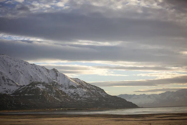 Beautiful Shot Great Salt Lake Cloudy Day — Stock Photo, Image