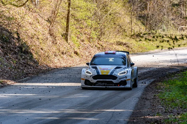 Zagreb Croatia May 2021 Ford Fiesta Racing Tarmac Rally Stage — Stock Photo, Image