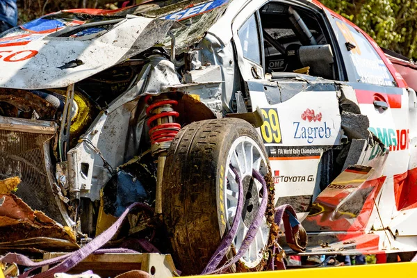 Zagreb Croatia Abr 2021 Crash Toyota Gazoo Racing Yaris Wrc — Fotografia de Stock