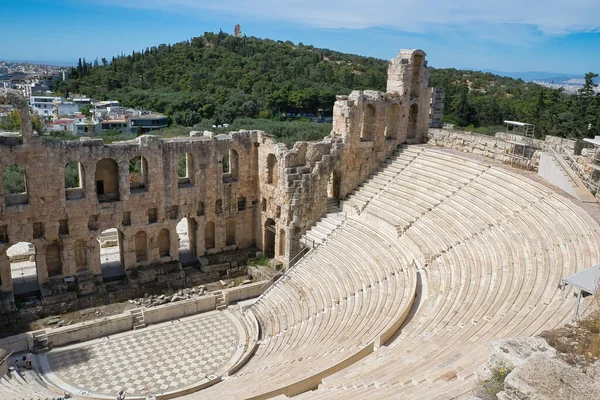 Atenas Grécia Maio 2021 Acrópole Atenas Odeon Herodes Atticus Vulgarmente — Fotografia de Stock