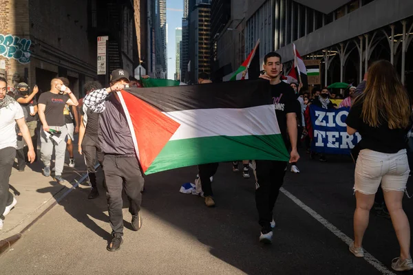New York États Unis Mai 2021 Des Manifestants Pro Palestiniens — Photo