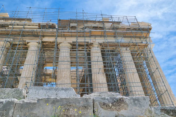 Parthénon Temple Déesse Athéna Sur Rocher Acropole Athènes Grèce Ciel — Photo