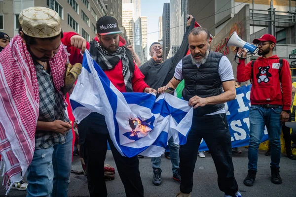 New York Spojené Státy Května 2021 Propalestinští Protiizraelští Demonstranti Pořádají — Stock fotografie
