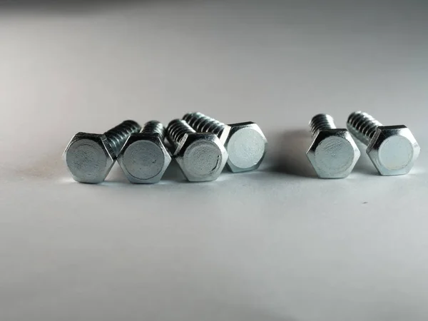 Closeup Shot Screws White Surface — Stock Photo, Image