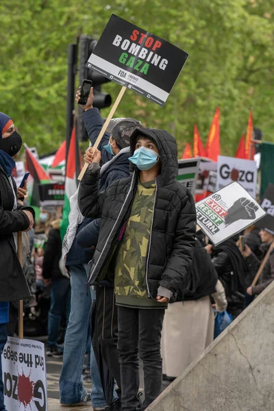 Londo Verenigd Koninkrijk Mei 2021 Protest Tegen Vrijheid Van Palestin — Stockfoto