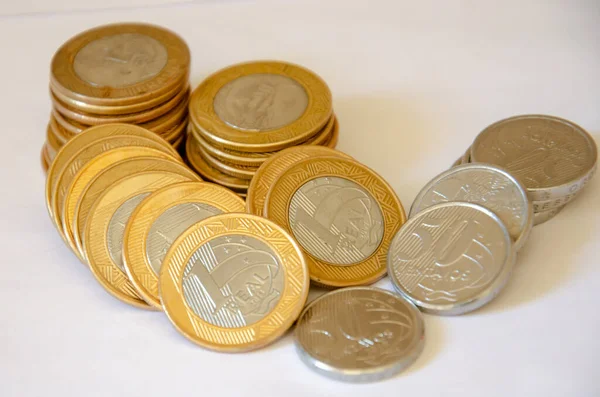 Крупним Планом Знімок Купи Монет — стокове фото