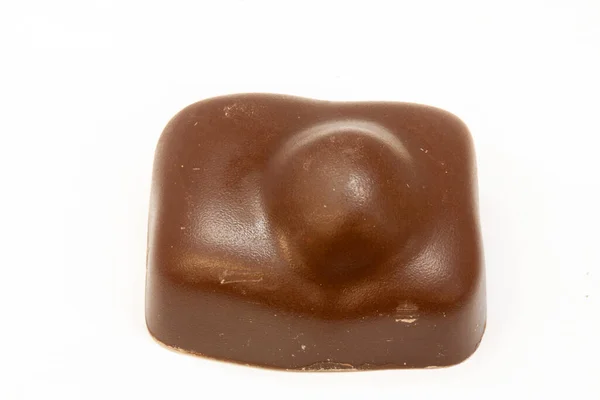 Een Closeup Shot Van Smakelijke Chocolade Snoep Een Witte Achtergrond — Stockfoto