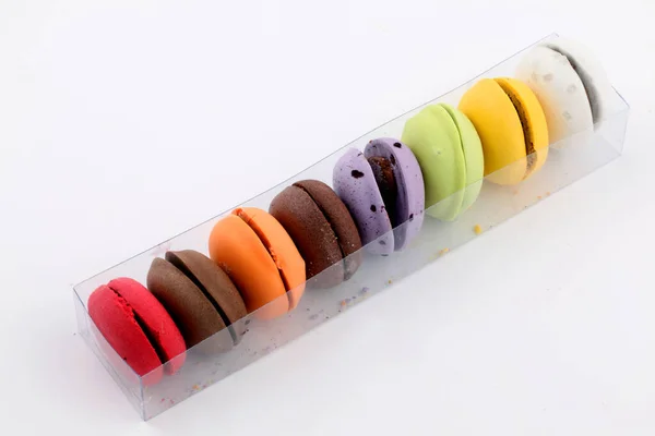 Uma Variedade Macaroons Coloridos — Fotografia de Stock