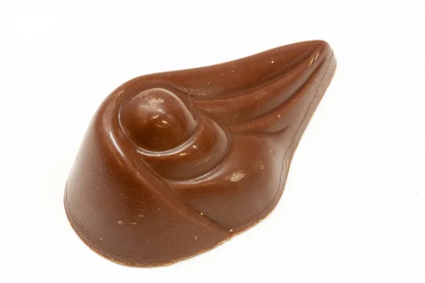 Eine Nahaufnahme Von Leckeren Schokoladenbonbons Auf Weißem Hintergrund — Stockfoto